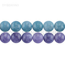 Beads with Hole Online Bulk Wholesale Supply Dyed Aquamarine Semi Precious Stone Smooth Round 4-14mm Beads for Making Jewelry 2024 - buy cheap