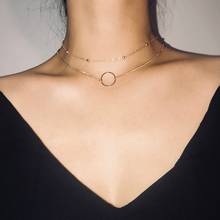 HebeDeer Choker Girl Multilayer Chain Trendy Simple Necklace Jewelry Light Yellow Gold Color Bohemia Necklaces Chain Women 2024 - buy cheap