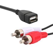 1.5m USB A Female Socket to 2 RCA Male Plug Audio Video Extension Cable Cord 2024 - buy cheap
