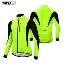 Wosawe jaqueta de ciclismo masculina, jaqueta térmica quente à prova d'água à prova de vento casaco para bicicleta corta-vento roupas de ciclismo de inverno 2024 - compre barato