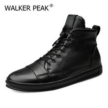 Warm Mens Winter Ankle Boots Genuine Leather Waterproof Rubber Snow Boots Leisure Retro Shoes For Men Big Size 48 Walker Peak 2024 - buy cheap