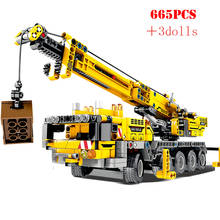 Engineering Lifting Crane Car Vehicle Building Blocks Technical City Construction Bricks Toys For Children Kids Christmas Gifts 2024 - buy cheap