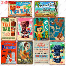 Tike bar shabby chique metal estanho sinais verão bar placa do vintage cafe pub clube casa decoração da parede placas impressão de arte adesivos wy30 2024 - compre barato