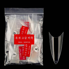 500Pcs Korean Pointed End Clear/Natural Acrylic False Nail Tips UV Gel Nail Polish Ultra Flexible Size 0-9# Fake Nail Salon Tool 2024 - buy cheap