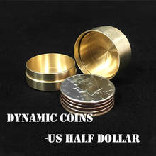 Медные динамические монеты-половина доллара США (без монет) Волшебная монета для фосов Vanish Magic Magician Close Up иллюзии, трюк, реквизит 2024 - купить недорого