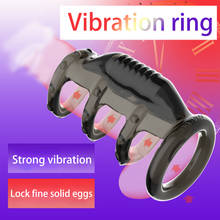 Vibrating Penis Rings For Male Time Delay Ejaculation Men Sex Toys Silicon Penis Sleeve Ring Cock Ring Men Chastity Cage Device 2024 - buy cheap