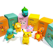 Piakchued charmander squirtle bulbasaur psyduck jigglypuff modelo figura de ação pokemoned estatueta boneca crianças presentes 2024 - compre barato