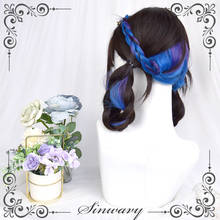 Коричневый смешанный синий фиолетовый кавайный парик Лолиты Харадзюку длинные прямые волосы основные шикарные девушки женщины принцесса косплей повседневная одежда 2024 - купить недорого