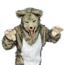 Can Move Mouth Wolf Mascot Costume Fursuit Cosplay Fancy Dress Animal Halloween Unisex Cosplay Hallowen Christmas Gifts 2024 - compra barato