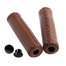 MTB BMX Road Mountain Bike Bicycle Cycling Stitched Leather Handlebar End Grips 2024 - buy cheap