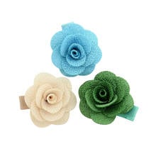 Horquilla de flores de imitación multicapa para niña, material de 10 piezas, clip para el cabello de flores para niño, clip lateral 2024 - compra barato