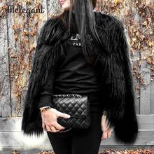 Melegant shaggy faux fur coat women autumn winter 2019 casual faux fur short coats outwear ladies plus size high fashion coats 2024 - buy cheap
