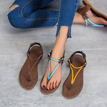 Sandalias de moda para mujer, zapatos bajos transpirables con correa en T, Chanclas de playa, sandalias con punta abierta 2024 - compra barato