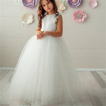 White Tulle Flower Girl Dresses for Weddings Fluffy Ball Gown Lace Pageant Little Girls Party Gown First Holy Communion Dress 2024 - buy cheap