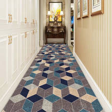 Nordic Style 3D Geometric Hallway Carpet Bedroom Floor Corridor Area Rug Anti-skid Bedside Mat Hotel Aisle Long Rug Carpet Home 2024 - buy cheap
