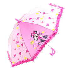 Disney-paraguas de mango largo para niñas, sombrilla semiautomática de dibujos animados de princesa, ideal para regalo de cumpleaños 2024 - compra barato