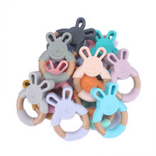 1pc Baby Toys Silicone Baby Teether Beech Wooden Ring Hand Teething Rattles Chew Toy  for Baby Pacifier Chain Accesories 2024 - buy cheap