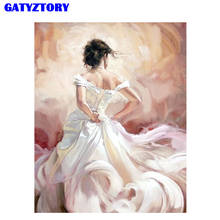 GATYZTORY-pintura por números de chica, conjunto completo al óleo, lienzo, pintura por números, arte de pared moderno para decoración del hogar 2024 - compra barato