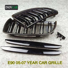1 Pair 3 Series E90 320i 325i 335i 2005-2007 Glossy Black/ M Color Carbon Look Car Grille 2-slat Front Kidney Grille Grill 2024 - buy cheap
