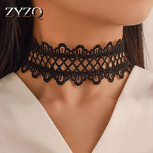 ZYZQ Charming Choker Necklace Official Occassion Accessories For Women Vintage Euro Style Black Wide Lace Necklace Wholesale 2024 - buy cheap