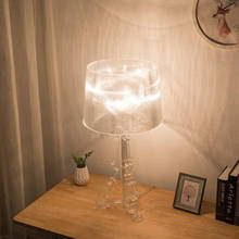 Современная Минималистичная прикроватная Светодиодная лампа, настольная лампа для спальни, гостиной, настольная лампа для кабинета, прозрачная художественная декоративная акриловая лампа 2024 - купить недорого