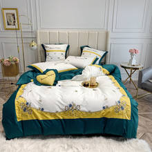 Juegos de cama de 4/7 Uds. de funda nórdica de algodón egipcio, juegos de cama King Size de almohadas, cubierta de cama de lujo bordado, ropa de cama jogo de cama 2024 - compra barato