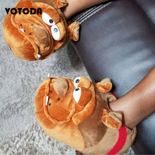 Women Winter Warm Home Slippers Woman Soft Short Furry Plush Ladies Fashion Cute Animal dog Couple Comfort Casual Female Shoes 2024 - buy cheap