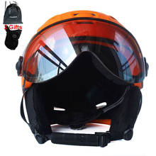 Lua profissional meia-coberto capacete de esqui integralmente moldado esportes homem mulher neve esqui snowboard capacetes com óculos de proteção capa 2024 - compre barato