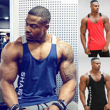 Solid Gym Men Stringer Tank Top Bodybuilding Fitness Singlets Muscle Vest Tees Sport Clothing 2024 - buy cheap