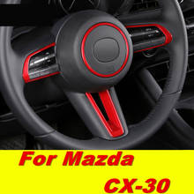 Для Mazda CX30 CX 30 CX-30 наклейка с блестками для интерьера с модифицированной отделкой рулевого колеса аксессуары для стайлинга автомобилей 2024 - купить недорого