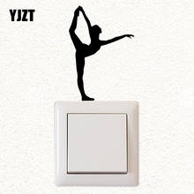 YJZT-pegatina creativa para interruptor de pared, calcomanía de vinilo, decoración artística, baile, dibujos animados divertidos, S19-1002 2024 - compra barato