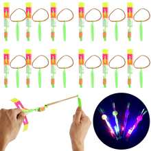 12Pcs/set Children Toy LED Flier Flyer LED Rotating Amazing Light arrow Plane helicopter Flying Umbrella Kids toys 2024 - buy cheap