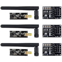 3 pces nrf24l01 + pa + lna rf transceptor módulo com antena 2.4 ghz 1100m + 3 pces nrf24l01breakout adaptador a bordo 3.3v regulador 2024 - compre barato