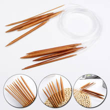Agujas de tejer circulares de bambú, ganchos de ganchillo de tubo transparente para tejer suéter, accesorio de herramientas de costura, 80/120cm 2024 - compra barato