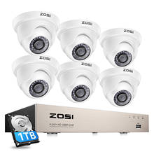 Zosi-sistema de vigilância doméstica, cftv, 1080p, full hd, 8 canais, h.265 + dvr, 6 peças, 2.0mp, câmera de segurança, led ir, 24 peças 2024 - compre barato