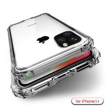 Противоударный прозрачный мягкий чехол для iPhone 12 11Pro Max X XS Max XR 6S 7 8 Plus, мягкий силиконовый чехол для телефона, прозрачный защитный чехол 2024 - купить недорого