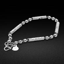 Pulsera de plata de ley 925 para hombre, brazalete con patrón de joyería fina, cadena de plata de 4-8MM, accesorios de fiesta 2024 - compra barato