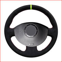 Black Suede Steering Wheel Cover for Renault Megane 2 2003-2008 Kangoo 2008-2012 Scenic 2 2003-2009 2024 - buy cheap