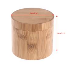 Caja de regalo de reloj de bambú elegante, caja de almacenamiento cilíndrica de exhibición de joyería con almohada 87HB 2024 - compra barato