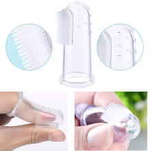 Силиконовая детская зубная щетка с коробкой для маленьких зубов, прозрачный резиновый Массажер для мальчиков и девочек, чистящая зубная щетка, щетка для новорожденных 2024 - купить недорого