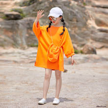 Teenage Girls Spring Casual Clothes 2021 New Children Korean Style Cotton Solid Brief Dress Fashion, #9363 2024 - buy cheap