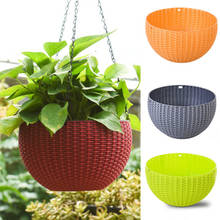 Newly House Hanging Basket Rattan Plastic Flower Pot Round Garden Hanging Planter for Indoor Outdoor VA88 2024 - buy cheap