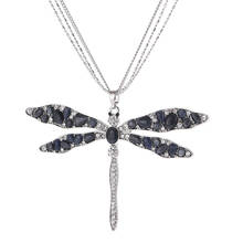 Silvery Dragonfly with Natural Stone Pendants Retro Necklaces Layered Chain Long Necklace for Women wholesale Jewelry 2020 2024 - buy cheap