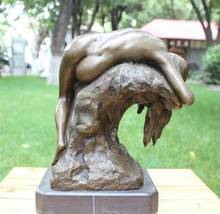 Brinquedo artístico west art deco em bronze puro de cobre marmorizado discreto para mulheres estátua do corpo arte 2024 - compre barato