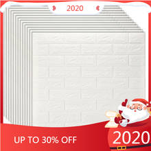 Adesivo de parede autoadesivo 3d para decoração, papel de parede espumado à prova d'água para decoração de sala de estar, plano de fundo de tv, quarto de crianças 2024 - compre barato