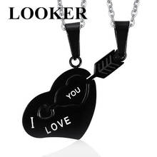 LOOKER I LOVE YOU Best Friend Necklace Pendant Stainless Steel Jewelry Couples Korean Ladies Trendy Paired Suspension Pendant 2024 - buy cheap