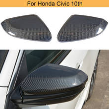 Carbon Fiber Car Rearview Mirror Covers Caps for Honda Civic 10th 2016 2017 2018 Car Side Mirror Caps Covers Shell 2024 - buy cheap