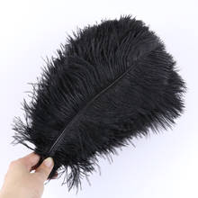 Plumas de avestruz Natural para decoración del hogar, jarrón para fiesta de boda, 25-30cm, plumas negras para manualidades, plumas de avestruz 2024 - compra barato