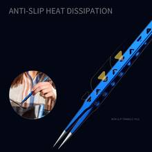 MECHANIC Aac14 Stainless Steel Tweezers Grade A 8 Hole Heat Dissipation 16CM Forceps for Phone Flying Wire Spot Welding IC Chip 2024 - buy cheap