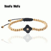 NeeFu WoFu Stainless steel bead Bracelets bangles for women Fashion luxury Jewelry Clover charm brand collection wholesale 2024 - buy cheap